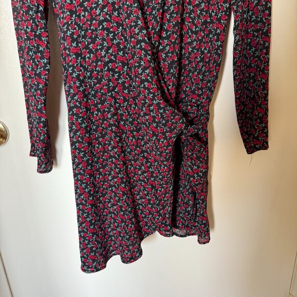 Reformation Brooke Rose Print Wrap Mini Dress M - Picture 4 of 7